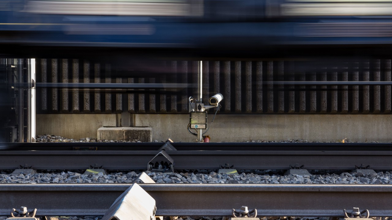 Dragging equipment detection in operation as a train passes by.