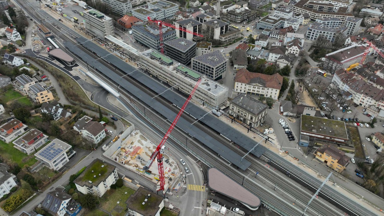 Das Bahnhofareal Anfang März 2024.