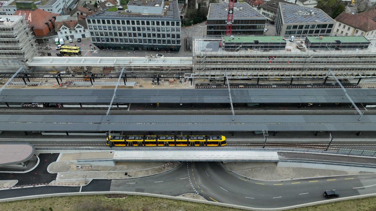 Die südliche Zufahrt zur Strassenunterführung Oristal Anfang März 2024.