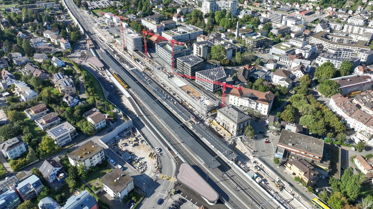 Das Bahnhofareal im September 2023.