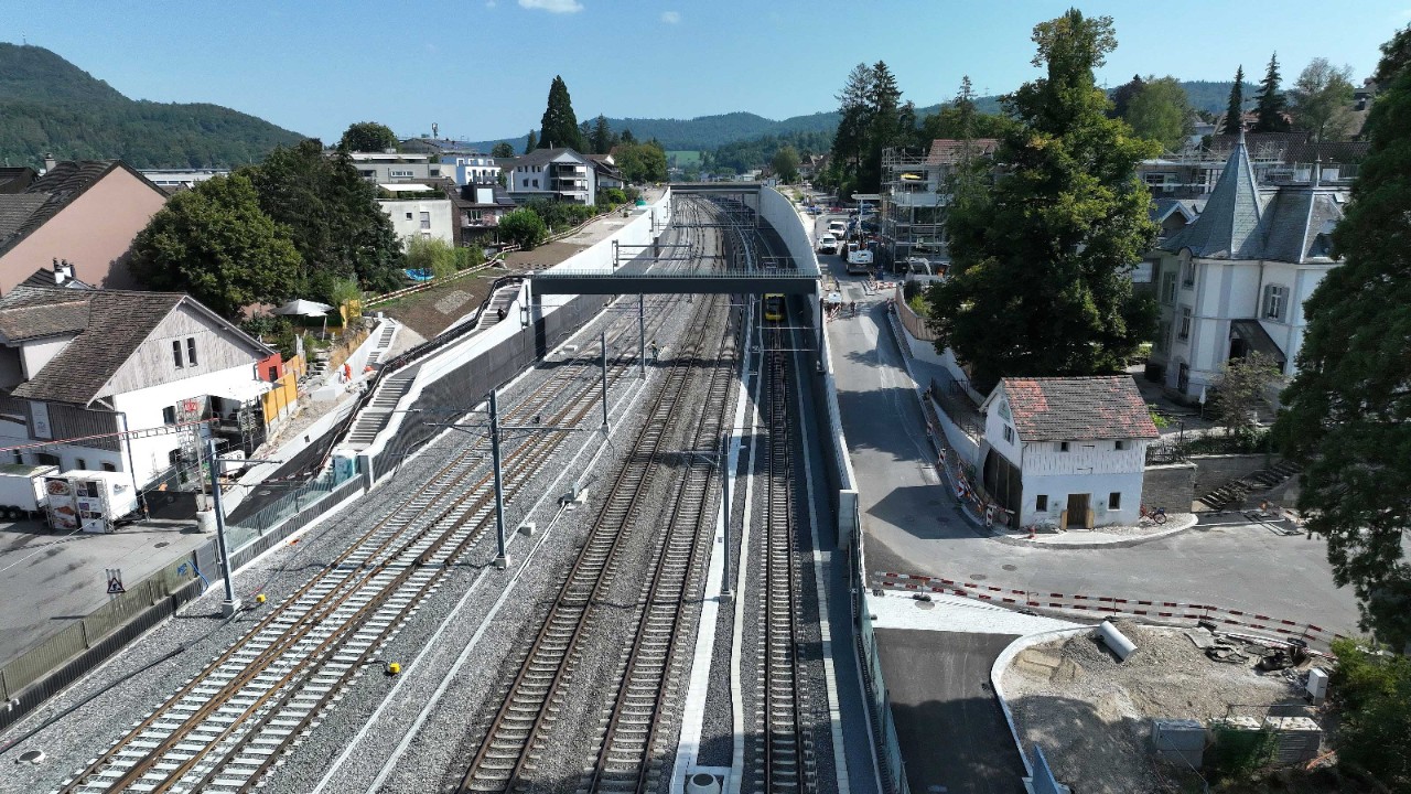 Das Foto zeigt den Stand der Arbeiten im Burggraben West Ende August 2024.