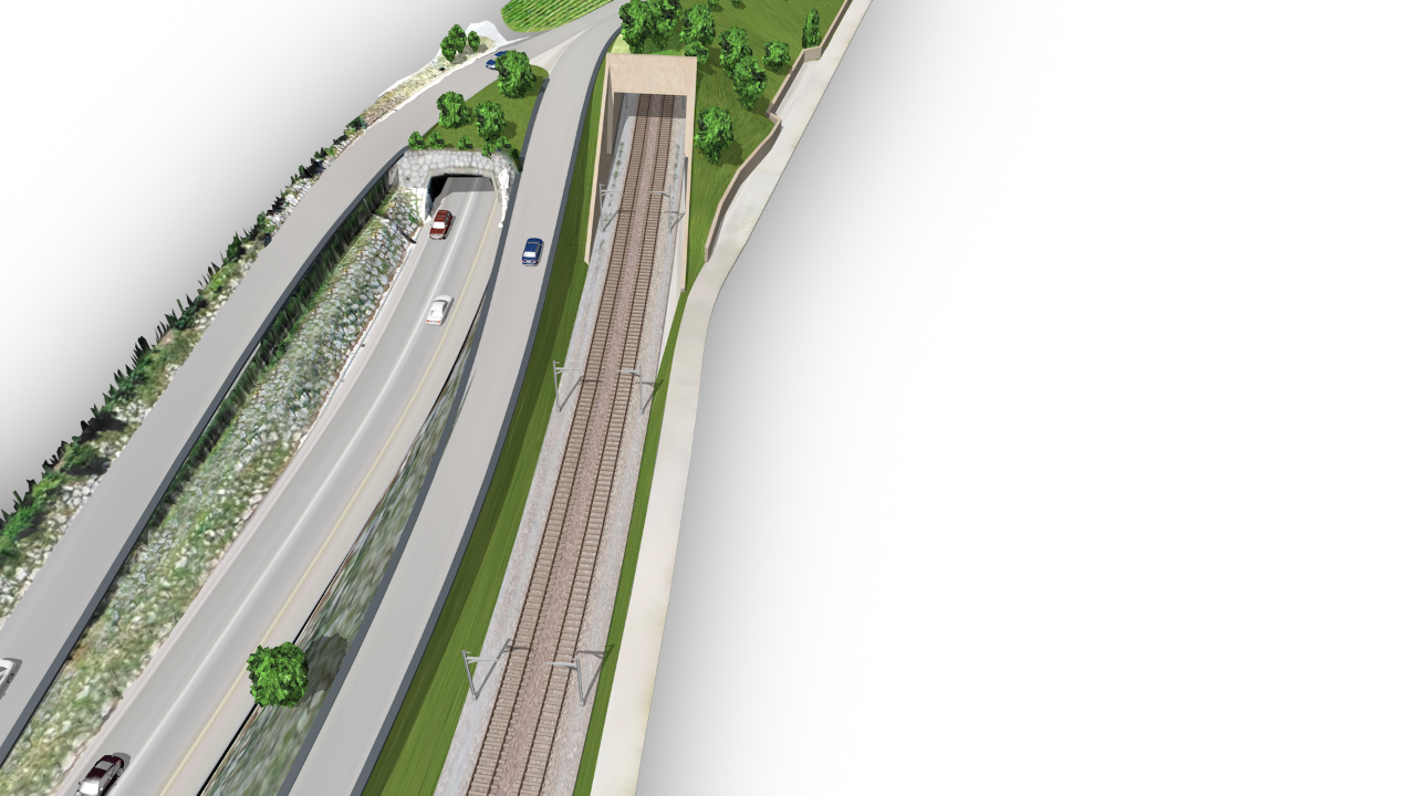 Illustration du portail Oest du tunnel de Gléresse.