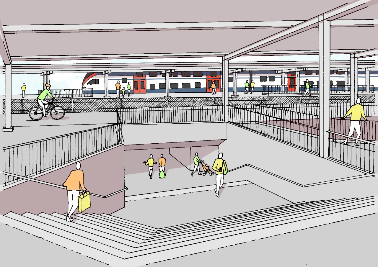 Geplante verbreiterte Unterführung Ost am Bahnhof Wallisellen.